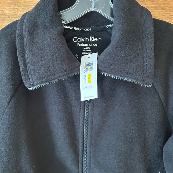 Calvin Klein Logo Polar Fleece Zip-Up Jacket Black /M - Picture 6 of 15